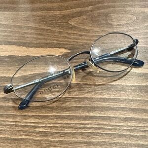 Gucci Navy Oval Glasses